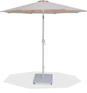 Meridian Furniture Fiji Beige Polyester Patio Umbrella with Aluminum Pole and Wheeled Portable Base 55015Beige-AW