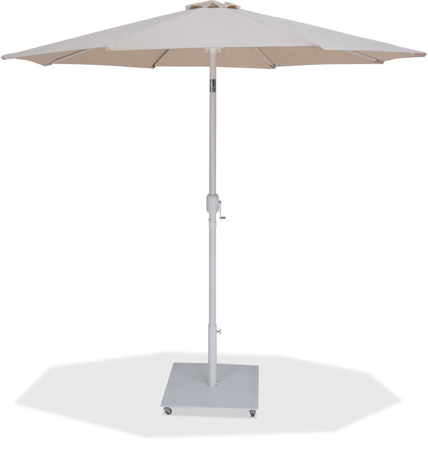 Meridian Furniture Fiji Beige Polyester Patio Umbrella with Aluminum Pole and Wheeled Portable Base 55015Beige-AW