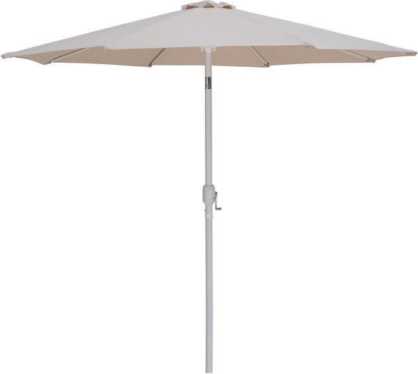 Meridian Furniture Fiji Beige Polyester Patio Umbrella with Aluminum Pole and Wheeled Portable Base 55015Beige-AW
