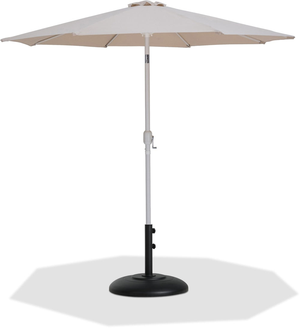 Meridian Furniture Fiji Outdoor Patio Umbrella with Base Aluminum Pole Uv Resistant Beige Canopy 55015Beige-BB