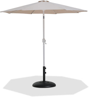 Meridian Furniture Fiji Outdoor Patio Umbrella with Base Aluminum Pole Uv Resistant Beige Canopy 55015Beige-BB