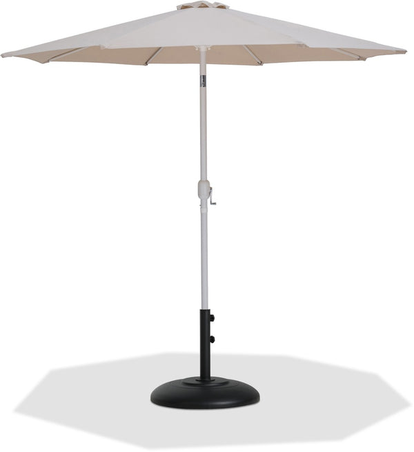 Meridian Furniture Fiji Outdoor Patio Umbrella with Base Aluminum Pole Uv Resistant Beige Canopy 55015Beige-BB