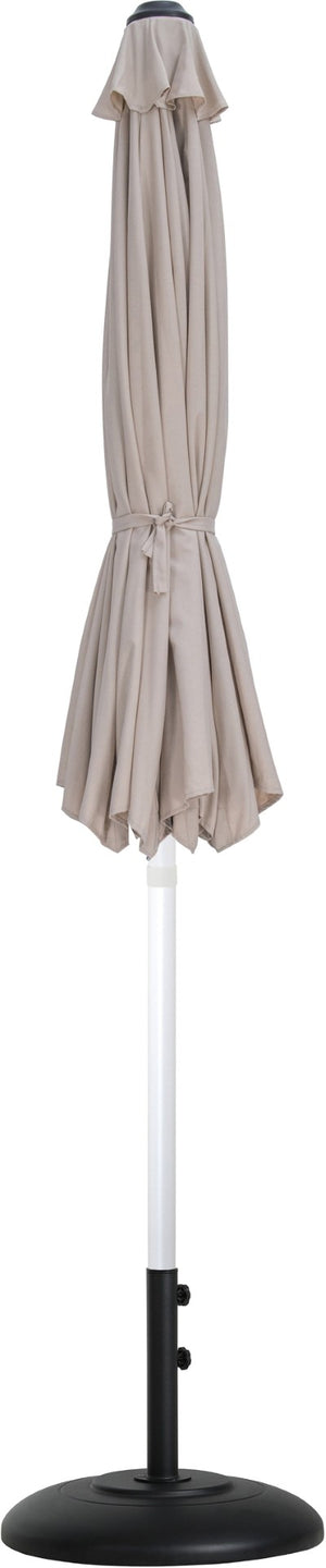 Meridian Furniture Fiji Outdoor Patio Umbrella with Base Aluminum Pole Uv Resistant Beige Canopy 55015Beige-BB