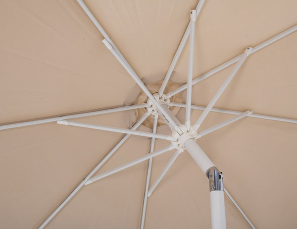 Meridian Furniture Fiji Outdoor Patio Umbrella with Base Aluminum Pole Uv Resistant Beige Canopy 55015Beige-BB
