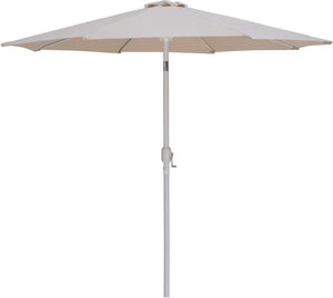 Meridian Furniture Fiji Outdoor Patio Umbrella with Base Aluminum Pole Uv Resistant Beige Canopy 55015Beige-BB