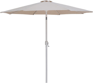 Meridian Furniture Fiji Outdoor Patio Umbrella with Teak Base Beige Polyester Uv Weather Resistant 55015Beige-BT