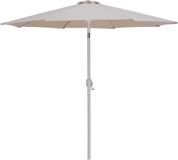 Meridian Furniture Fiji Outdoor Patio Umbrella with Teak Base Beige Polyester Uv Weather Resistant 55015Beige-BT