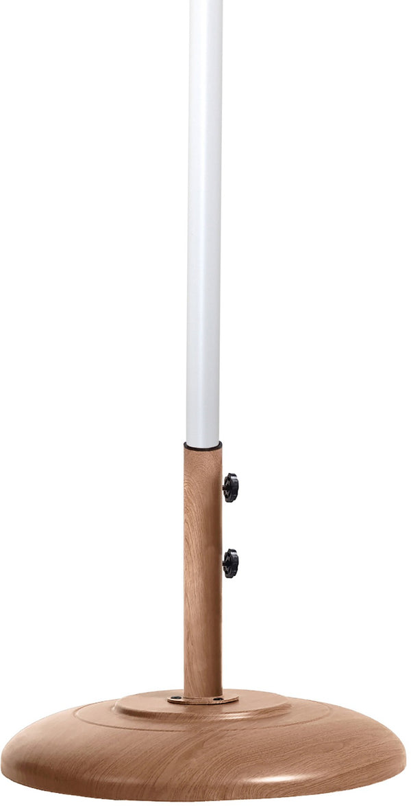Meridian Furniture Fiji Outdoor Patio Umbrella with Teak Base Beige Polyester Uv Weather Resistant 55015Beige-BT