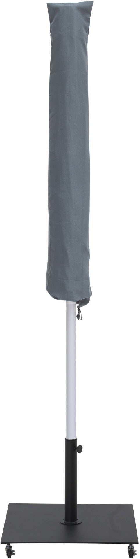 Meridian Furniture Fiji Outdoor Patio Umbrella with Weighted Base Fade Resistant Polyester Canopy 55015Black-AB