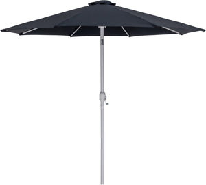 Meridian Furniture Fiji Oversized Outdoor Patio Umbrella with Teak Base and Weather Resistant Canopy 55015Black-AT