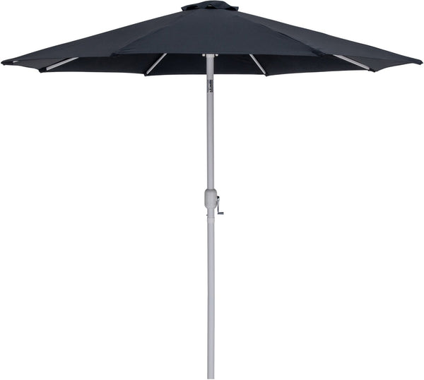 Meridian Furniture Fiji Oversized Outdoor Patio Umbrella with Teak Base and Weather Resistant Canopy 55015Black-AT