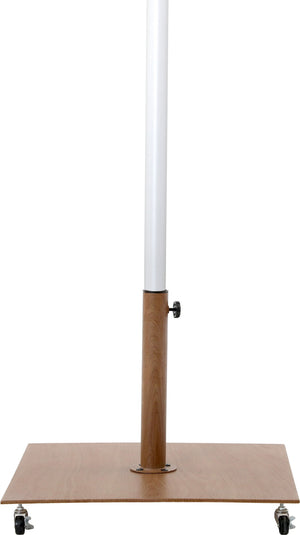Meridian Furniture Fiji Oversized Outdoor Patio Umbrella with Teak Base and Weather Resistant Canopy 55015Black-AT