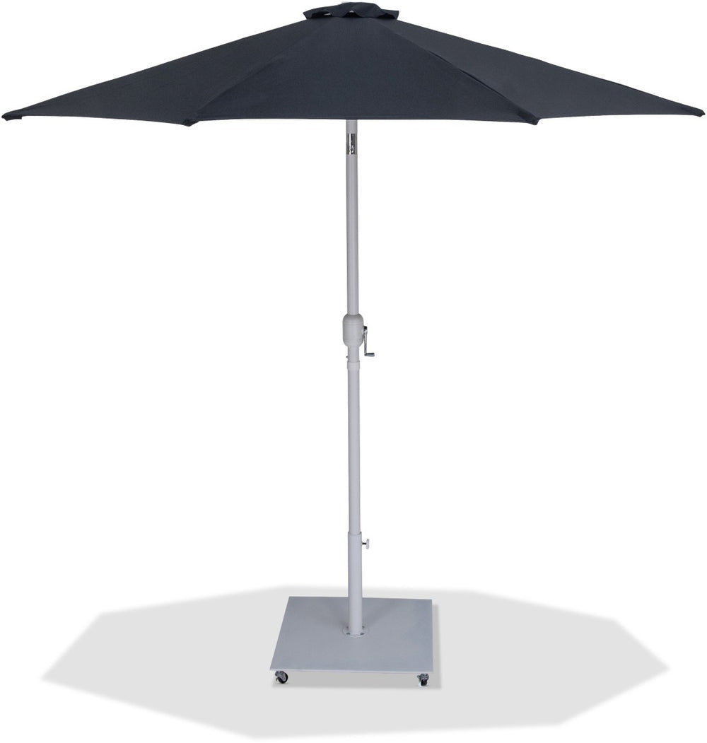 Meridian Furniture Fiji Outdoor Patio Umbrella Set with Water Resistant Canopy and Caster Base 55015Black-AW