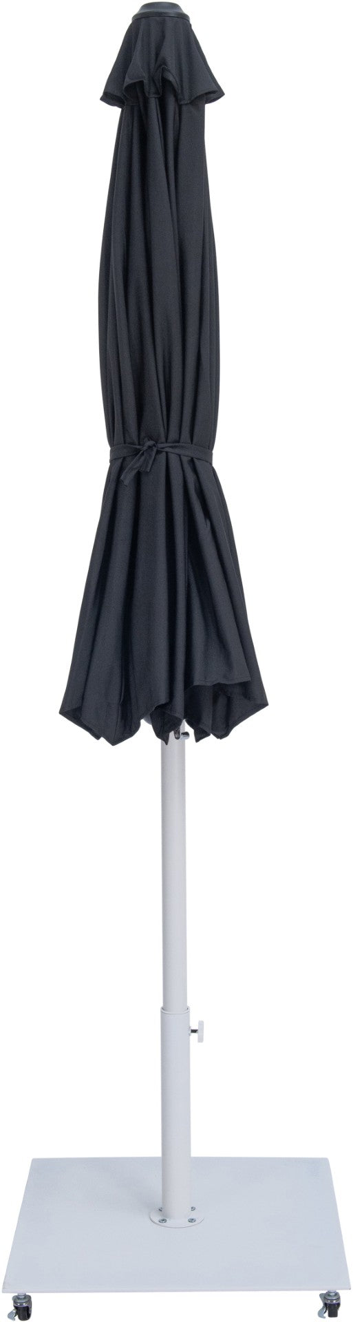 Meridian Furniture Fiji Outdoor Patio Umbrella Set with Water Resistant Canopy and Caster Base 55015Black-AW