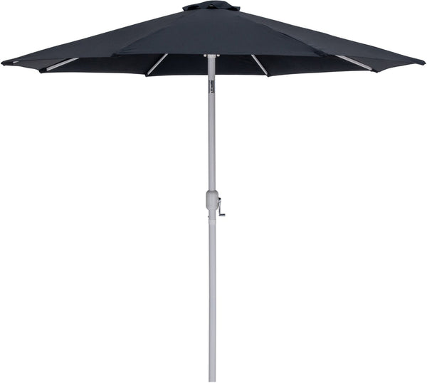 Meridian Furniture Fiji Outdoor Patio Umbrella Set with Water Resistant Canopy and Caster Base 55015Black-AW