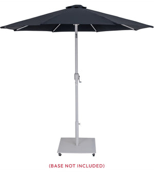 Meridian Furniture Fiji Outdoor Patio Umbrella with Uv Resistant Polyester Canopy and Teak Aluminum Pole Shade Black 55015 55015Black-U