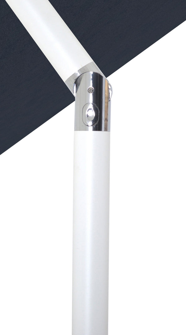 Meridian Furniture Fiji Outdoor Patio Umbrella with Teak Base Aluminum Pole Uv Resistant Canopy 55015Grey-AT