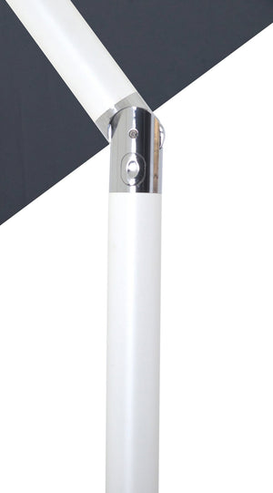 Meridian Furniture Fiji Outdoor Patio Umbrella with Base Aluminum Pole Uv Resistant Polyester Canopy 55015Grey-BB