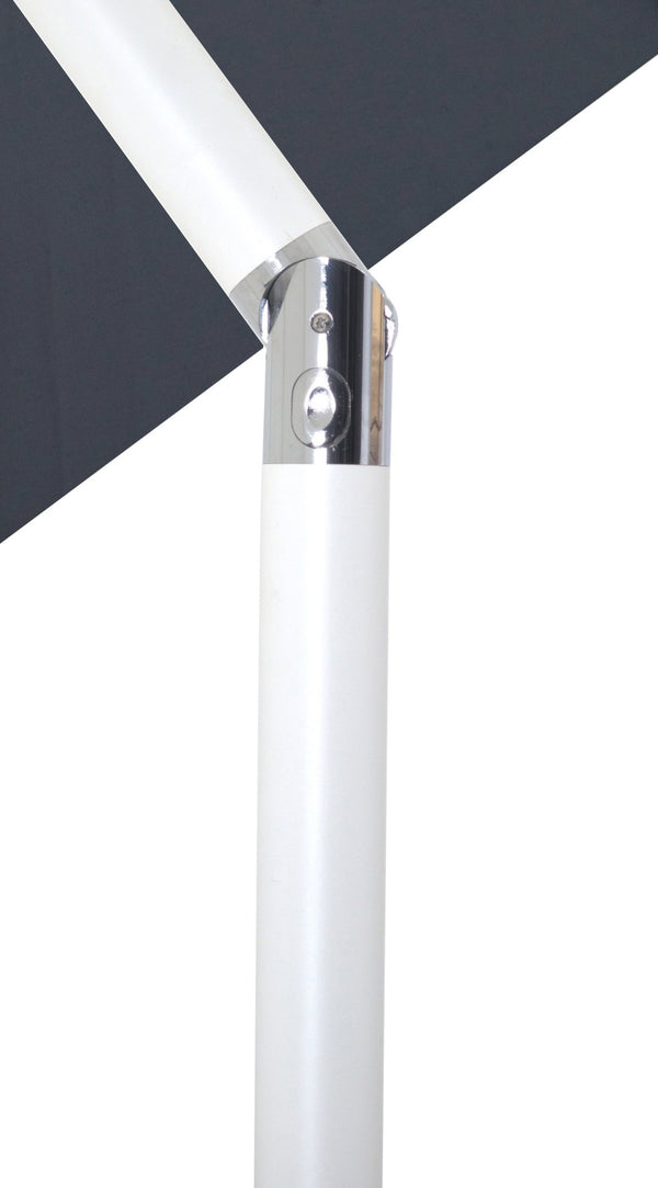 Meridian Furniture Fiji Outdoor Patio Umbrella with Base Aluminum Pole Uv Resistant Polyester Canopy 55015Grey-BB