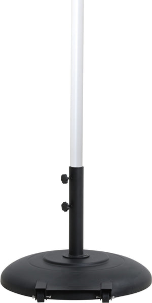 Meridian Furniture Fiji Outdoor Patio Umbrella with Base Aluminum Pole Uv Resistant Polyester Canopy 55015Grey-BB