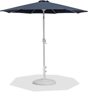 Meridian Furniture Fiji Outdoor Patio Umbrella with Base Water Resistant Polyester Canopy Aluminum Pole 55015Grey-BW