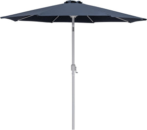 Meridian Furniture Fiji Outdoor Patio Umbrella with Base Water Resistant Polyester Canopy Aluminum Pole 55015Grey-BW