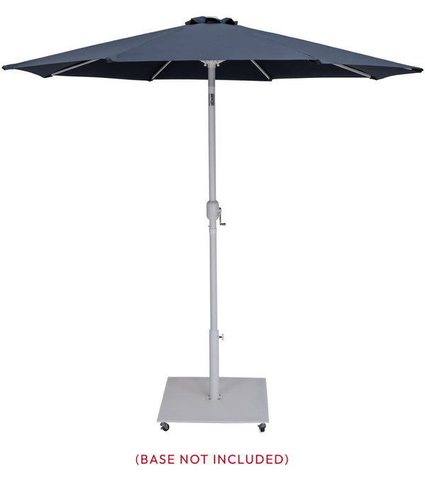 Meridian Furniture Fiji Outdoor Patio Umbrella with Uv Resistant Polyester Canopy and Teak Aluminum Pole Shade Grey 55015 55015Grey-U