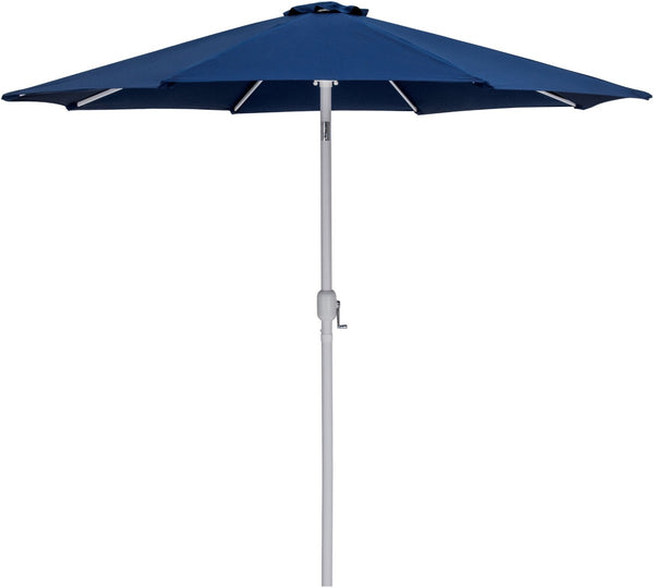 Meridian Furniture Fiji Outdoor Patio Umbrella with Base Set Uv Resistant Polyester Navy Canopy 55015Navy-AB