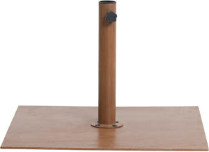 Meridian Furniture Fiji Outdoor Patio Umbrella with Teak Rolling Base Uv Resistant Polyester Canopy 55015Navy-AT