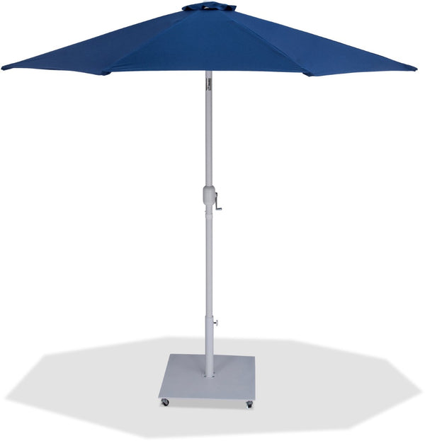 Meridian Furniture Fiji Outdoor Patio Umbrella Set with Wheeled Base Navy Polyester Uv Canopy 55015Navy-AW
