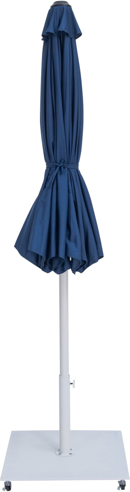 Meridian Furniture Fiji Outdoor Patio Umbrella Set with Wheeled Base Navy Polyester Uv Canopy 55015Navy-AW