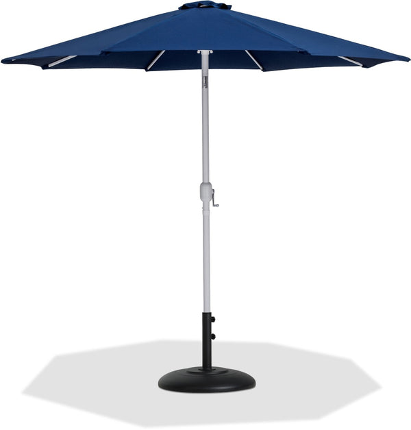 Meridian Furniture Fiji Outdoor Patio Umbrella with Base Water Resistant Uv Fade Proof Aluminum Pole 55015Navy-BB