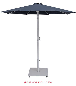 Meridian Furniture Fiji Outdoor Patio Umbrella with Uv Resistant Polyester Canopy and Teak Aluminum Pole Shade Navy 55015 55015Navy-U
