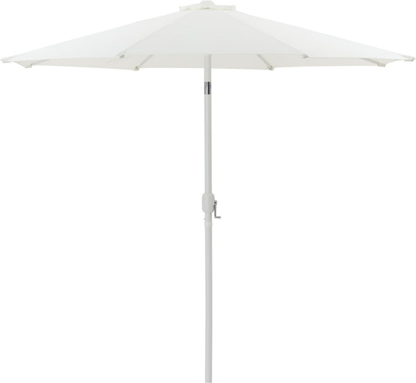 Meridian Furniture Fiji Outdoor Patio Umbrella with Water Resistant Canopy Aluminum Pole and Wheeled Base 55015White-AB