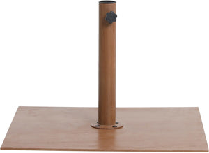 Meridian Furniture Fiji Outdoor Patio Umbrella with Teak Rolling Base Polyester Canopy Resort Style 55015White-AT