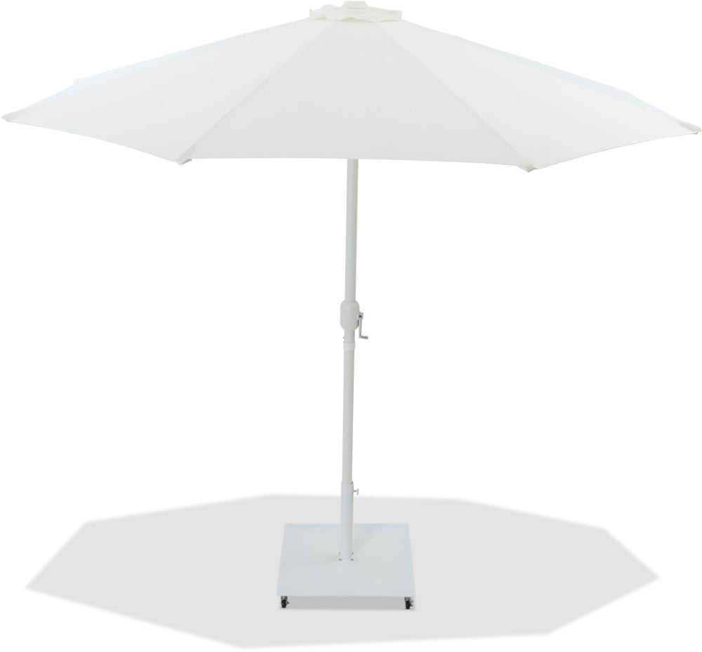 Meridian Furniture Fiji Freestanding Outdoor Patio Umbrella with Weighted Base and Weather Resistant Canopy 55015White-AW