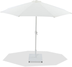 Meridian Furniture Fiji Freestanding Outdoor Patio Umbrella with Weighted Base and Weather Resistant Canopy 55015White-AW
