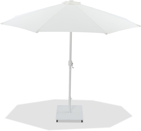 Meridian Furniture Fiji Freestanding Outdoor Patio Umbrella with Weighted Base and Weather Resistant Canopy 55015White-AW