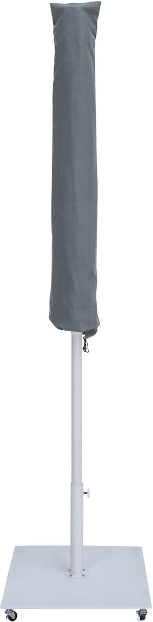 Meridian Furniture Fiji Freestanding Outdoor Patio Umbrella with Weighted Base and Weather Resistant Canopy 55015White-AW