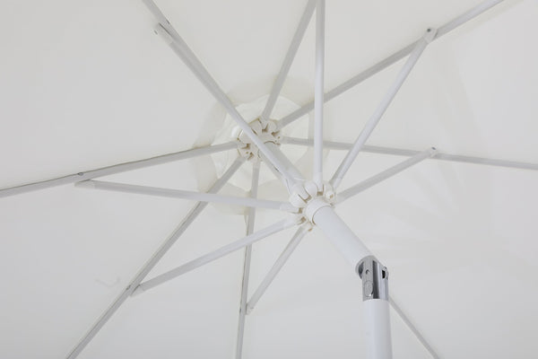 Meridian Furniture Fiji Freestanding Outdoor Patio Umbrella with Weighted Base and Weather Resistant Canopy 55015White-AW