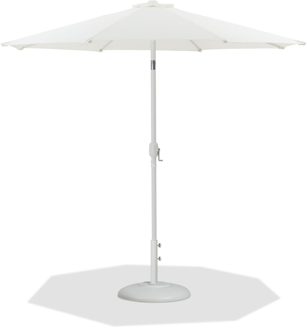 Meridian Furniture Fiji Outdoor Patio Umbrella with Uv Resistant Polyester Canopy and Freestanding Base 55015White-BW
