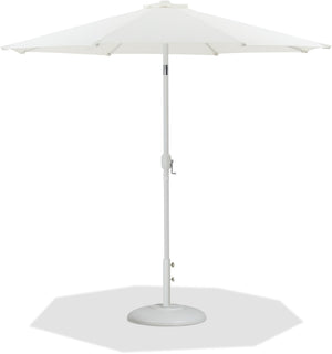 Meridian Furniture Fiji Outdoor Patio Umbrella with Uv Resistant Polyester Canopy and Freestanding Base 55015White-BW