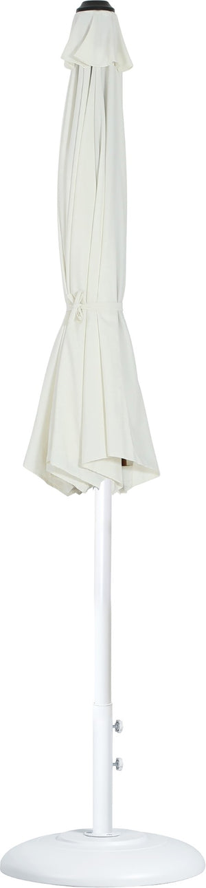 Meridian Furniture Fiji Outdoor Patio Umbrella with Uv Resistant Polyester Canopy and Freestanding Base 55015White-BW