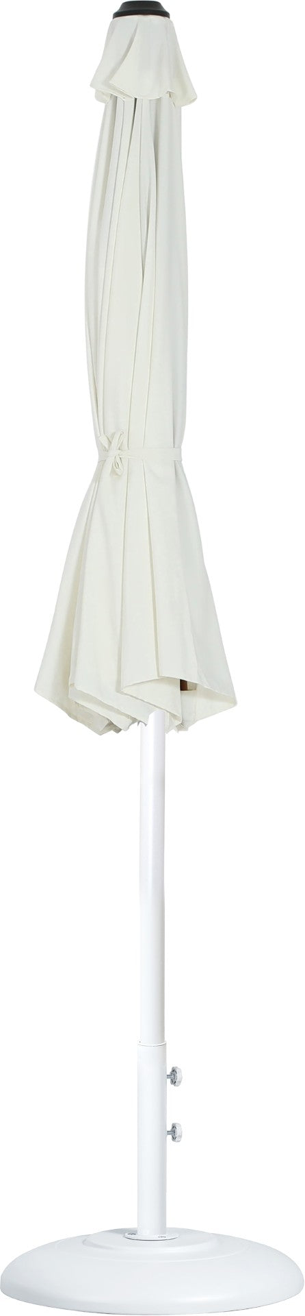Meridian Furniture Fiji Outdoor Patio Umbrella with Uv Resistant Polyester Canopy and Freestanding Base 55015White-BW