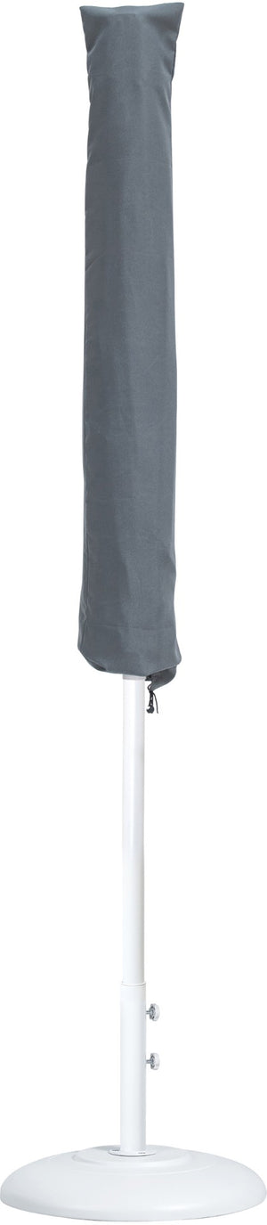 Meridian Furniture Fiji Outdoor Patio Umbrella with Uv Resistant Polyester Canopy and Freestanding Base 55015White-BW