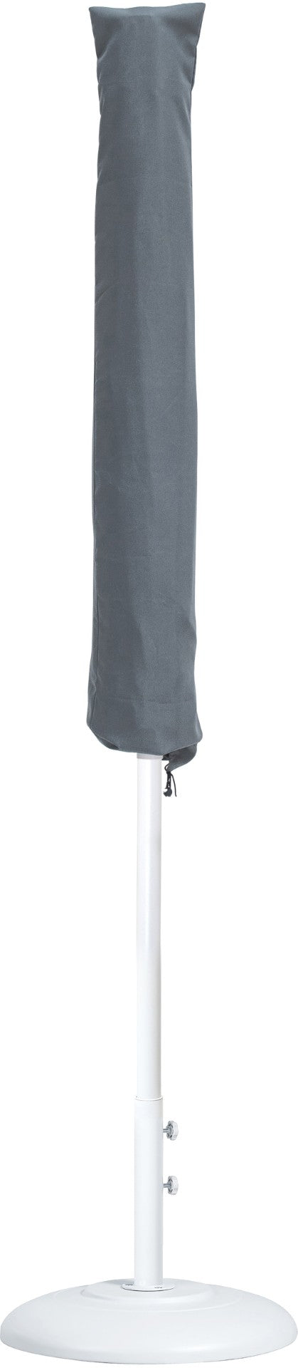 Meridian Furniture Fiji Outdoor Patio Umbrella with Uv Resistant Polyester Canopy and Freestanding Base 55015White-BW