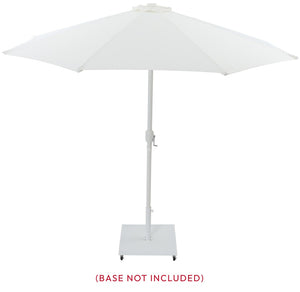 Meridian Furniture Fiji Outdoor Patio Umbrella with Uv Resistant Polyester Canopy and Teak Aluminum Pole Shade White 55015 55015White-U