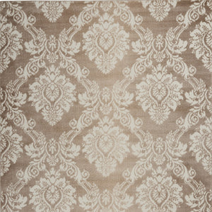 Homeroots 5' X 7' Taupe And Ivory Damask Distressed Non Skid Area Rug  Polypropylene,Polyester 550161