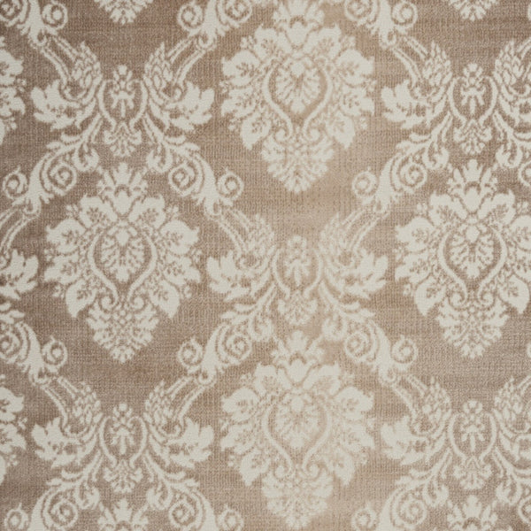 Homeroots 5' X 7' Taupe And Ivory Damask Distressed Non Skid Area Rug  Polypropylene,Polyester 550161