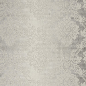 Homeroots 5' X 7' Gray And Ivory Damask Distressed Non Skid Area Rug  Polypropylene,Polyester 550162